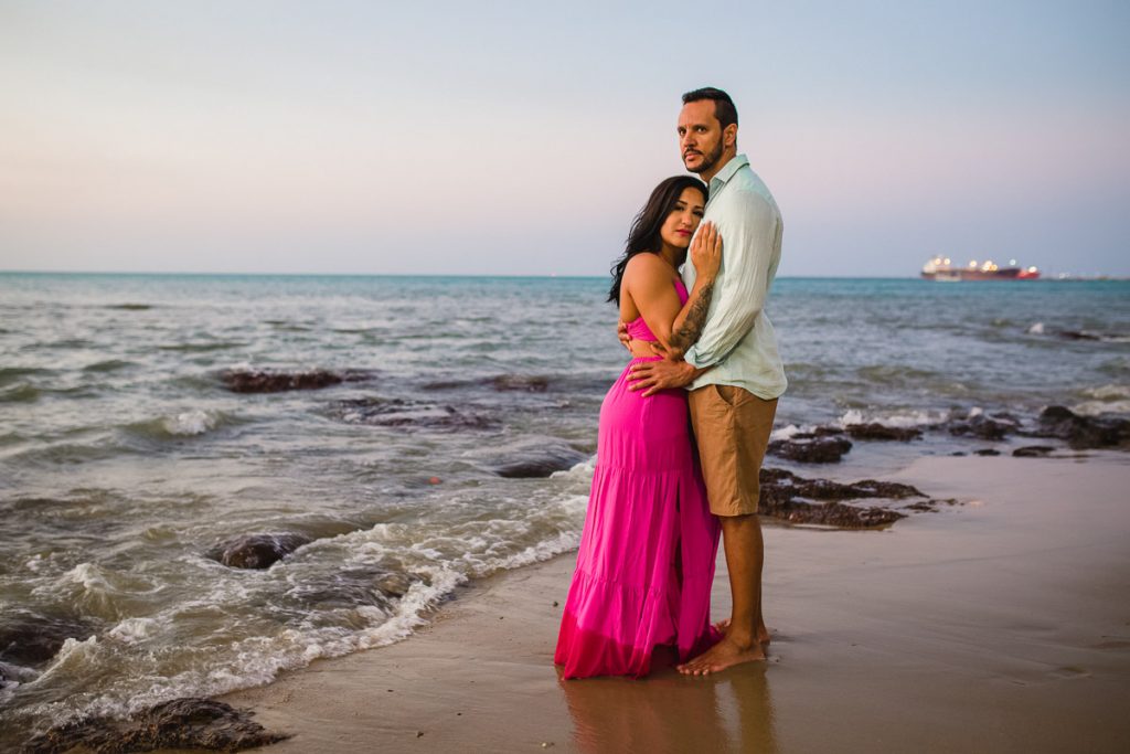 foto de casal na Praia de Meireles, Fortaleza - CE